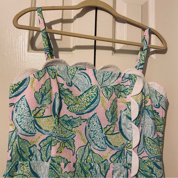 Spaghetti strap mini dress in pink and green tones  by Lilly Pulitzer size 12 - Picture 2 of 8